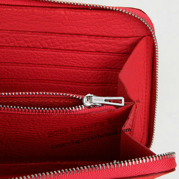 Hermes Zipper Wallet Original Leather A309 Light Red Hermes Zipper Wallet Original Leather A309 Light Red