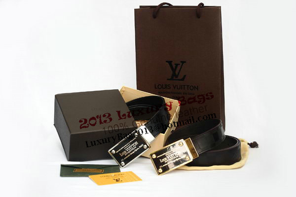 Louis Vuitton Black Leather Belt LV2054 Louis Vuitton Black Leather Belt LV2054