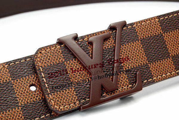 Louis Vuitton Damier Ebene Canvas Belt LV2055 Louis Vuitton Damier Ebene Canvas Belt LV2055