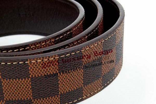 Louis Vuitton Damier Ebene Canvas Belt LV2055 Louis Vuitton Damier Ebene Canvas Belt LV2055