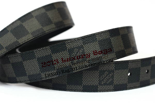 Louis Vuitton Damier Graphite Canvas Belt LV2061 Louis Vuitton Damier Graphite Canvas Belt LV2061