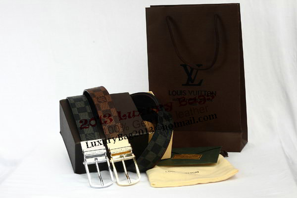 Louis Vuitton Damier Graphite Canvas Belt LV2061 Louis Vuitton Damier Graphite Canvas Belt LV2061
