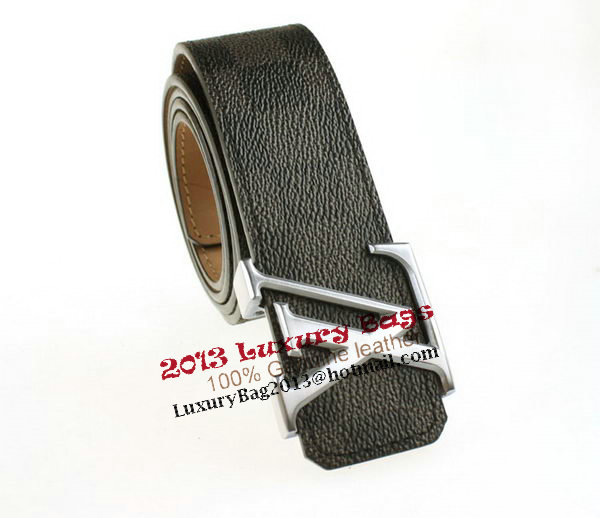 Louis Vuitton Damier Graphite Canvas Belt LV2067 Silver Louis Vuitton Damier Graphite Canvas Belt LV2067 Silver