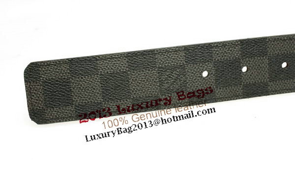 Louis Vuitton Damier Graphite Canvas Belt LV2067 Silver Louis Vuitton Damier Graphite Canvas Belt LV2067 Silver