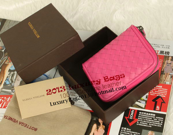 Bottega Veneta Intrecciato Nappa Mini Wallet 5818 Peach Bottega Veneta Intrecciato Nappa Mini Wallet 5818 Peach