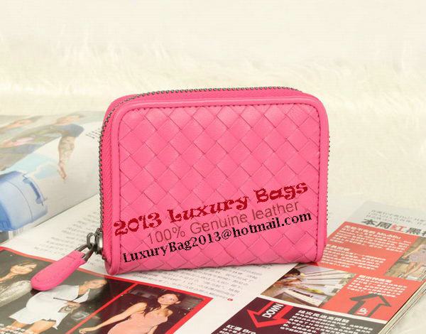 Bottega Veneta Intrecciato Nappa Mini Wallet 5818 Peach Bottega Veneta Intrecciato Nappa Mini Wallet 5818 Peach