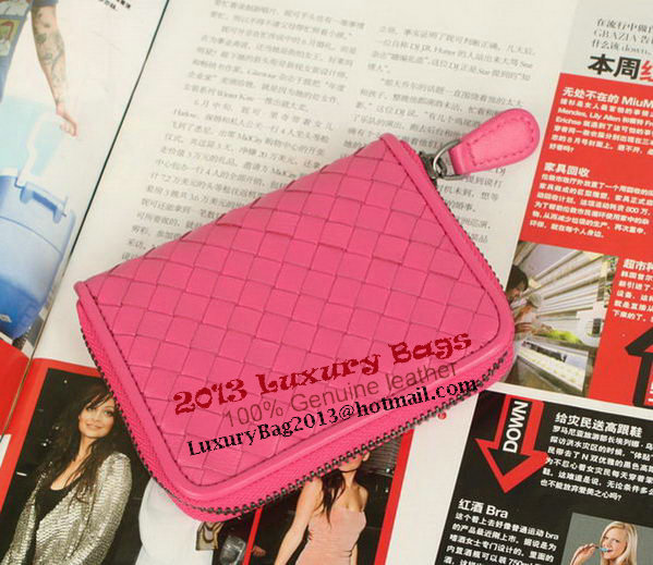Bottega Veneta Intrecciato Nappa Mini Wallet 5818 Peach Bottega Veneta Intrecciato Nappa Mini Wallet 5818 Peach