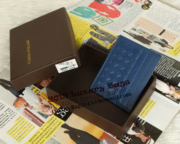 Bottega Veneta Intrecciato VN Card Case 5811 Blue Bottega Veneta Intrecciato VN Card Case 5811 Blue