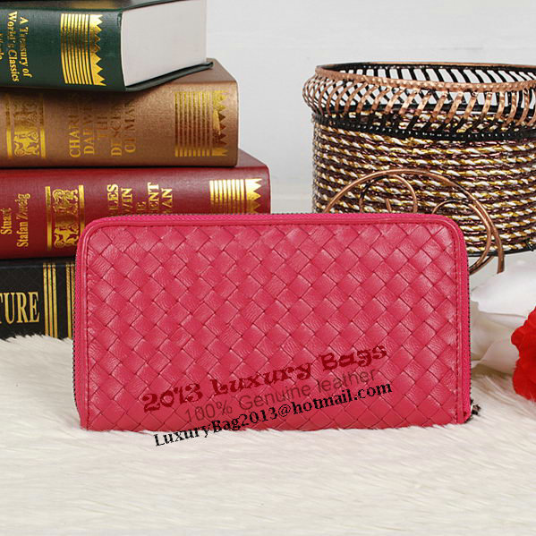 Bottega Veneta Intrecciato Nappa Zip Around Wallet BV20017 Rose Bottega Veneta Intrecciato Nappa Zip Around Wallet BV20017 Rose