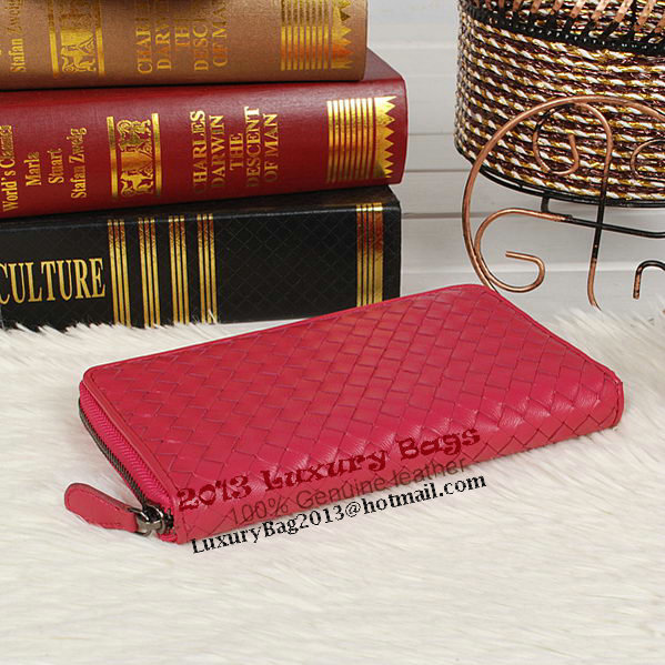 Bottega Veneta Intrecciato Nappa Zip Around Wallet BV20017 Rose Bottega Veneta Intrecciato Nappa Zip Around Wallet BV20017 Rose