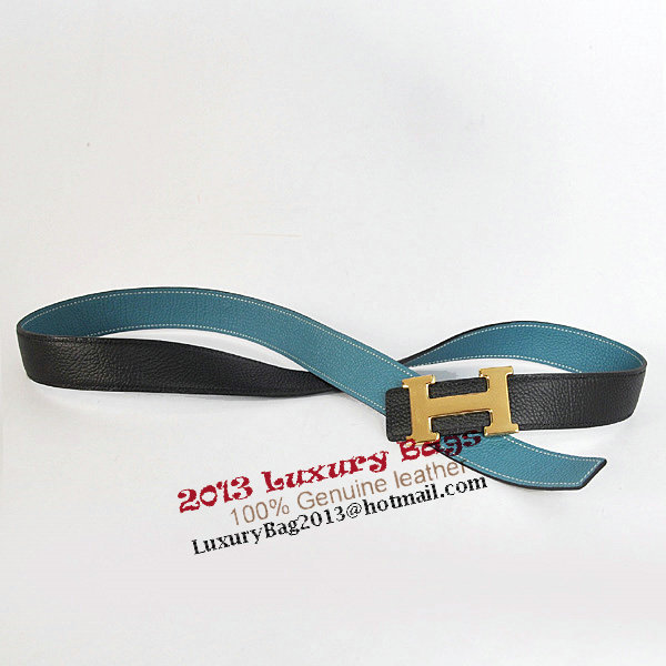 Hermes Bovine Jugular Veins In Blue Belt HR1007A Gold Hermes Bovine Jugular Veins In Blue Belt HR1007A Gold