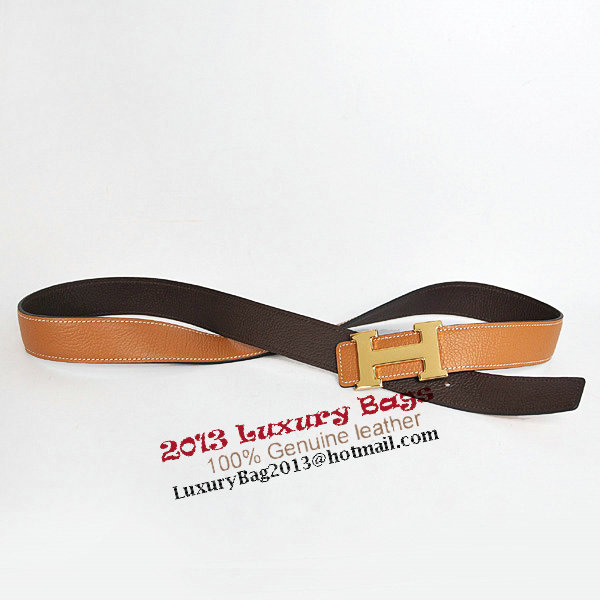 Hermes Dark Brown Bovine Jugular Veins Belt HR1008A Gold Hermes Dark Brown Bovine Jugular Veins Belt HR1008A Gold