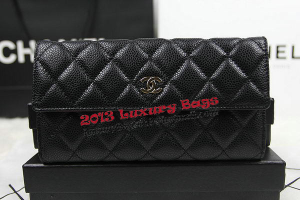 Chanel Matelasse Tri-Fold Wallet Original Cannage Pattern Leater CHA48983 Black Chanel Matelasse Tri-Fold Wallet Original Cannage Pattern Leater CHA48983 Black