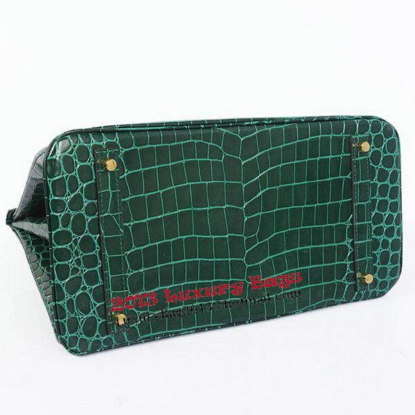 Hermes Birkin 35CM Tote Bag Green Iridescent Croco Leather Gold