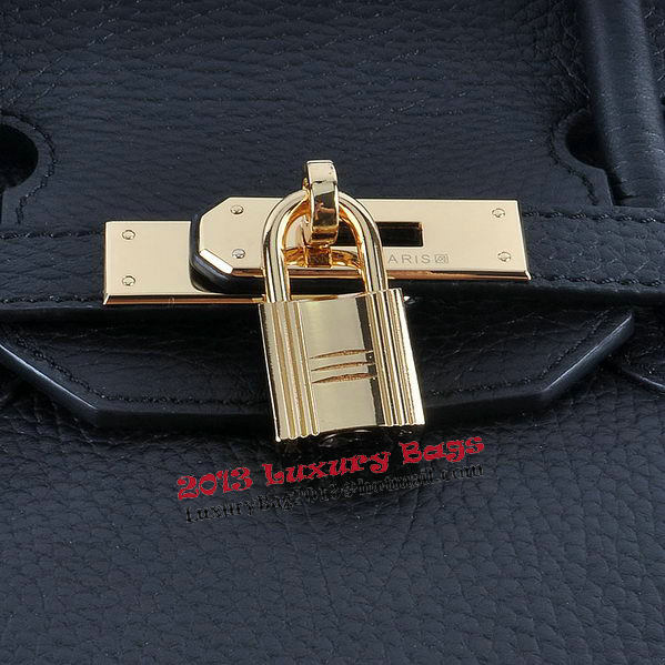 Hermes Birkin 35CM Tote Bag Black Grainy Leather Gold