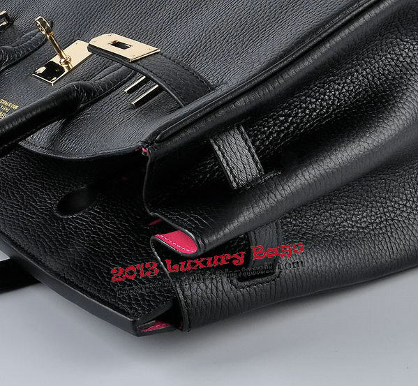 Hermes Birkin 35CM Tote Bag Black Grainy Leather Gold