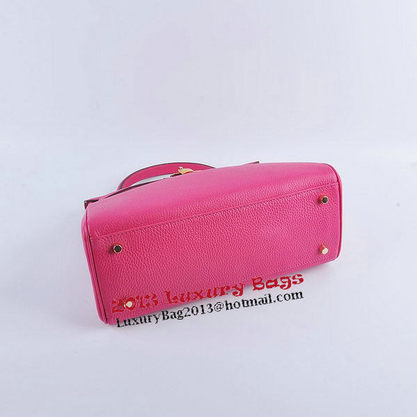 Hermes Kelly 32cm Shoulder Bags Rosy Grainy Leather Gold