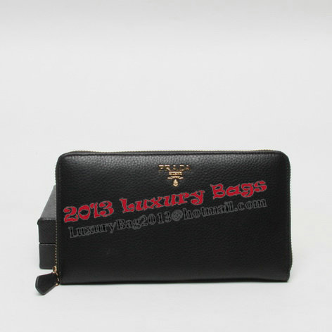 Prada Grainy Leather Wallets 1M1188 Black Prada Grainy Leather Wallets 1M1188 Black
