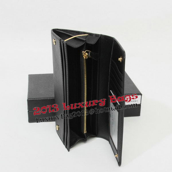 Prada Saffiano Leather Bifond Wallet 1M11335 Black Prada Saffiano Leather Bifond Wallet 1M11335 Black