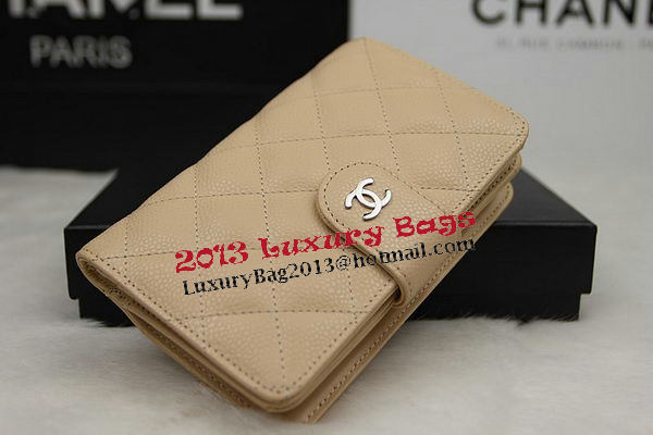 Chanel Matelasse Bi-Fold Wallet Original Cannage Pattern Leater CHA48667 Apricot Chanel Matelasse Bi-Fold Wallet Original Cannage Pattern Leater CHA48667 Apricot
