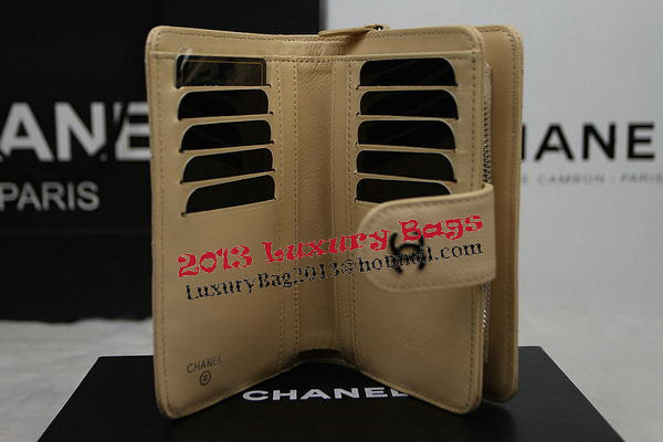 Chanel Matelasse Bi-Fold Wallet Original Cannage Pattern Leater CHA48667 Apricot Chanel Matelasse Bi-Fold Wallet Original Cannage Pattern Leater CHA48667 Apricot