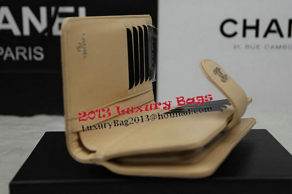 Chanel Matelasse Bi-Fold Wallet Original Cannage Pattern Leater CHA48667 Apricot Chanel Matelasse Bi-Fold Wallet Original Cannage Pattern Leater CHA48667 Apricot