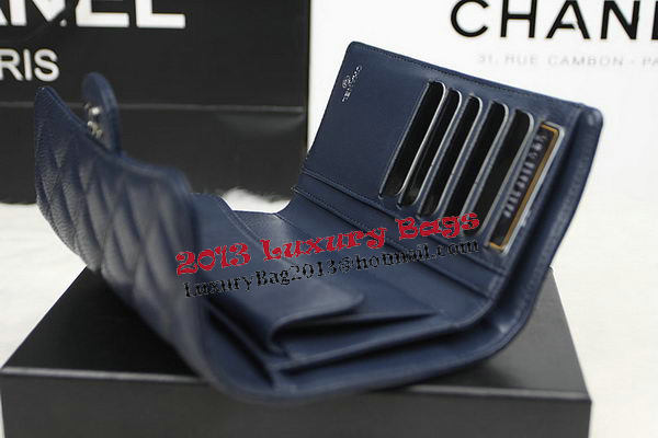 Chanel Tri-Fold Wallet Original Cannage Pattern Leather CHA31506 Royal Chanel Tri-Fold Wallet Original Cannage Pattern Leather CHA31506 Royal