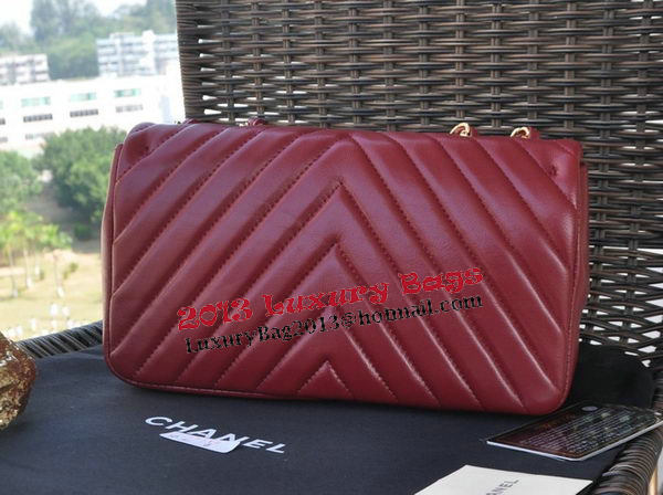 Chanel Classic Flap Bag Sheepskin Leather A92516 Burgundy