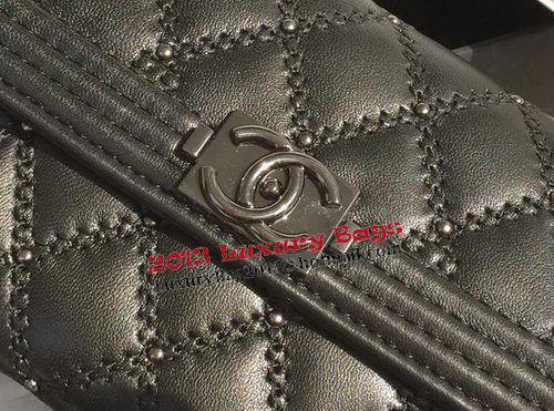Boy Chanel Matelasse Long Wallet Original Sheepskin Leather A80376 Black Boy Chanel Matelasse Long Wallet Original Sheepskin Leather A80376 Black
