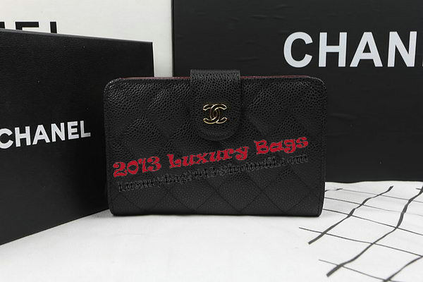 Chanel Matelasse Bi-Fold Wallet Black Original Cannage Pattern A48667 Gold Chanel Matelasse Bi-Fold Wallet Black Original Cannage Pattern A48667 Gold