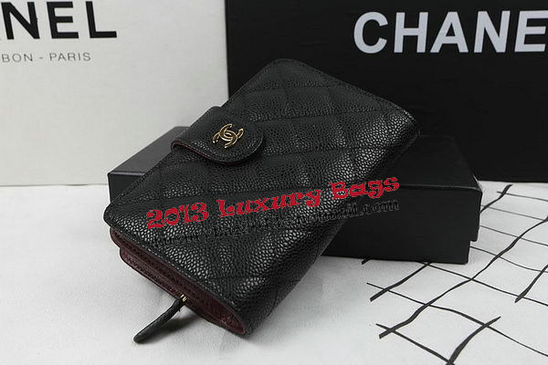 Chanel Matelasse Bi-Fold Wallet Black Original Cannage Pattern A48667 Gold Chanel Matelasse Bi-Fold Wallet Black Original Cannage Pattern A48667 Gold