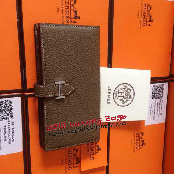 Hermes Bearn Japonaise Grainy Leather Wallet H8622W Grey Hermes Bearn Japonaise Grainy Leather Wallet H8622W Grey