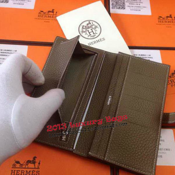 Hermes Bearn Japonaise Grainy Leather Wallet H8622W Grey Hermes Bearn Japonaise Grainy Leather Wallet H8622W Grey
