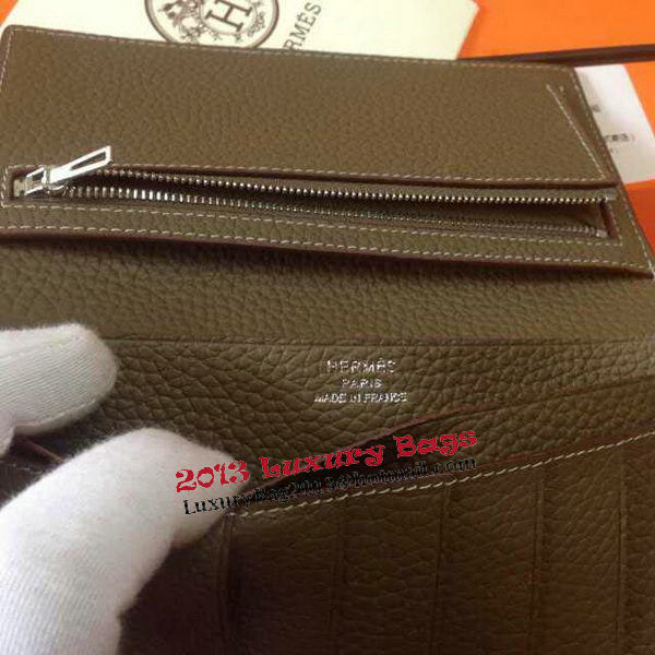 Hermes Bearn Japonaise Grainy Leather Wallet H8622W Grey Hermes Bearn Japonaise Grainy Leather Wallet H8622W Grey