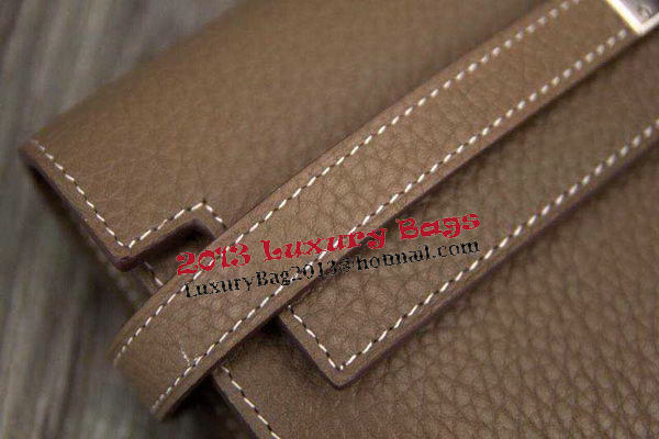 Hermes Kelly Wallet Togo Leather Bi-Fold Purse HA708W Gray Hermes Kelly Wallet Togo Leather Bi-Fold Purse HA708W Gray