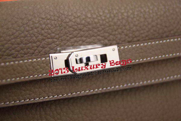 Hermes Kelly Wallet Togo Leather Bi-Fold Purse HA708W Gray Hermes Kelly Wallet Togo Leather Bi-Fold Purse HA708W Gray