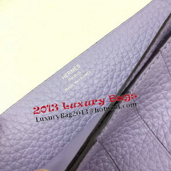 Hermes Bearn Japonaise Bi-Fold Wallet Litchi Leather A208 Lavender Hermes Bearn Japonaise Bi-Fold Wallet Litchi Leather A208 Lavender