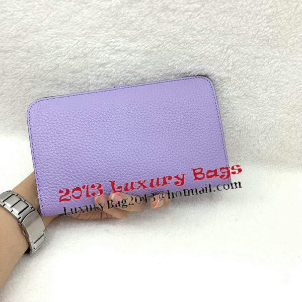 Hermes Dogon Combined Wallet Litchi Leather A508 Lavender Hermes Dogon Combined Wallet Litchi Leather A508 Lavender