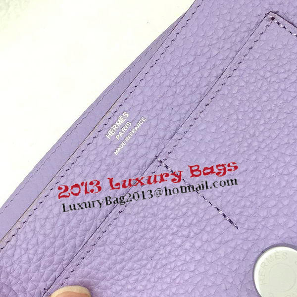 Hermes Dogon Combined Wallet Litchi Leather A508 Lavender Hermes Dogon Combined Wallet Litchi Leather A508 Lavender