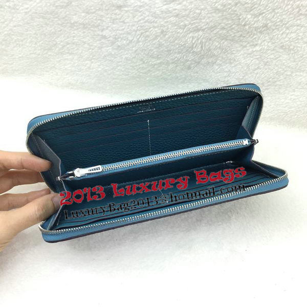 Hermes Evelyn Long Zip Wallet Litchi A808 Blue Hermes Evelyn Long Zip Wallet Litchi A808 Blue