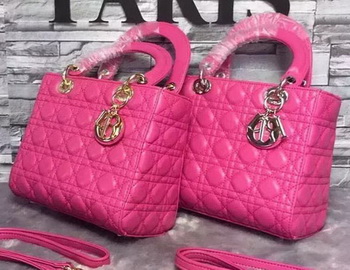 Dior Small Lady Dior Bag Sheepskin Leather CD6322 Rose