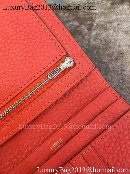 Hermes Bi-Fold Wallet Togo Leather H512 Light Red Hermes Bi-Fold Wallet Togo Leather H512 Light Red