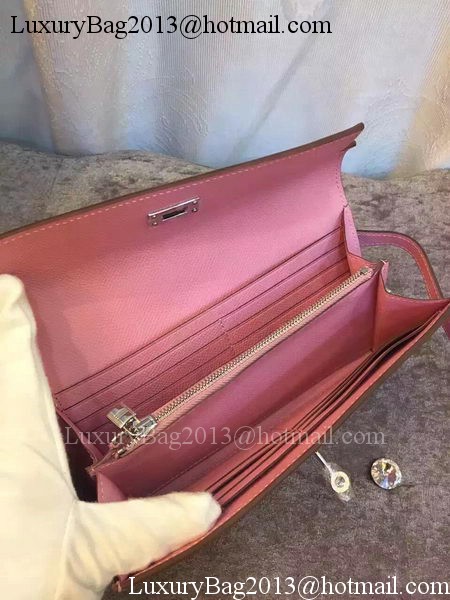 Hermes Kelly Wallet Epsom Leather H009 Pink Hermes Kelly Wallet Epsom Leather H009 Pink