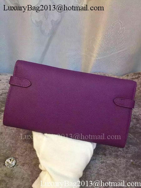 Hermes Kelly Wallet Epsom Leather H009 Purple Hermes Kelly Wallet Epsom Leather H009 Purple