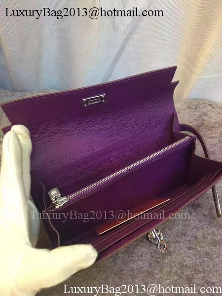 Hermes Kelly Wallet Epsom Leather H009 Purple Hermes Kelly Wallet Epsom Leather H009 Purple