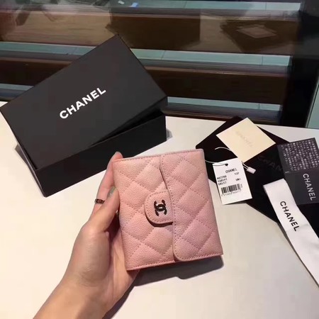 Chanel Tri-Fold Wallet Cannage Pattern Leather CHA5262 Pink Chanel Tri-Fold Wallet Cannage Pattern Leather CHA5262 Pink