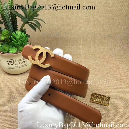 Chanel 30mm Leather Belt CH5233 Brown Chanel 30mm Leather Belt CH5233 Brown