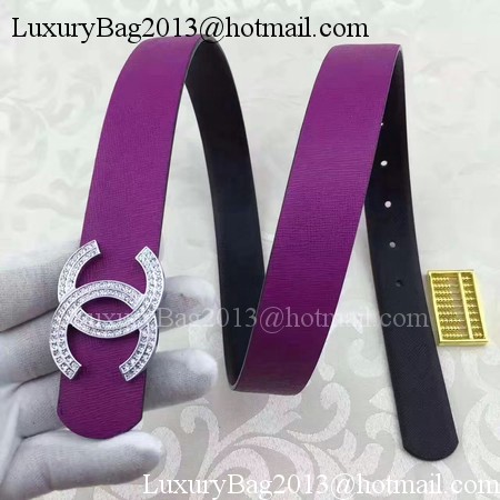 Chanel 30mm Leather Belt CH5235 Purple Chanel 30mm Leather Belt CH5235 Purple