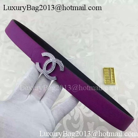 Chanel 30mm Leather Belt CH5235 Purple Chanel 30mm Leather Belt CH5235 Purple