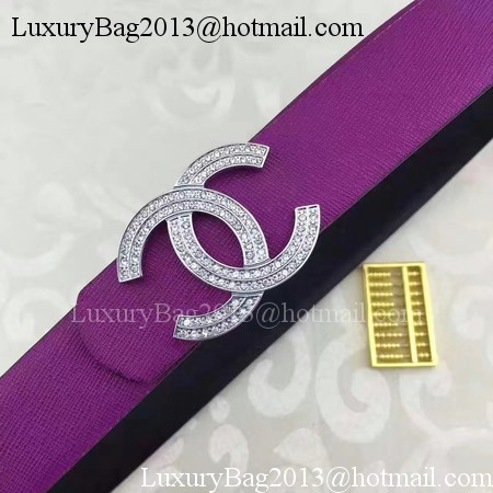 Chanel 30mm Leather Belt CH5235 Purple Chanel 30mm Leather Belt CH5235 Purple